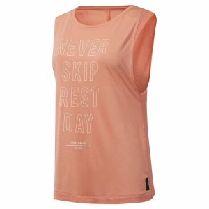 Reebok Training Supply Graphic Muscle Muskelshirt Damen - Rosa - DE 954-WYN